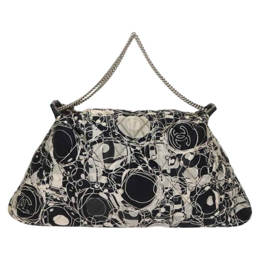 Chanel Matelasse Silk Chain Shoulder Bag Black